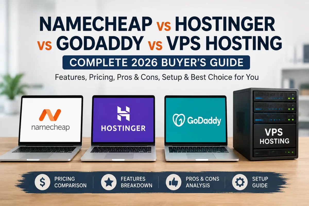 Namecheap vs Hostinger vs GoDaddy vs VPS Hosting: Complete 2026 Buyer’s Guide for Beginners, Bloggers and Growing Businesses