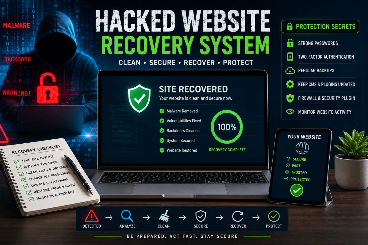 Hacked Website Recovery System: Professional Cleanup, SEO Repair and Security Secrets