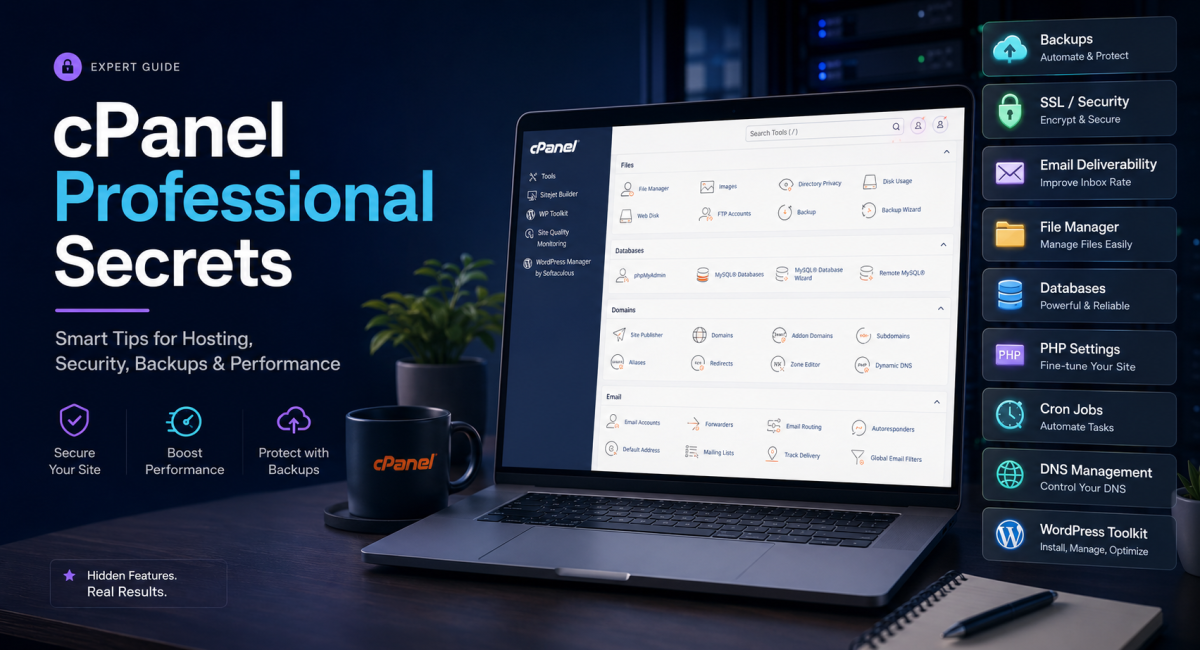 Professional cPanel Secrets: A Practical A-Z Guide to Security, Speed, Backups, Email and Smarter Hosting